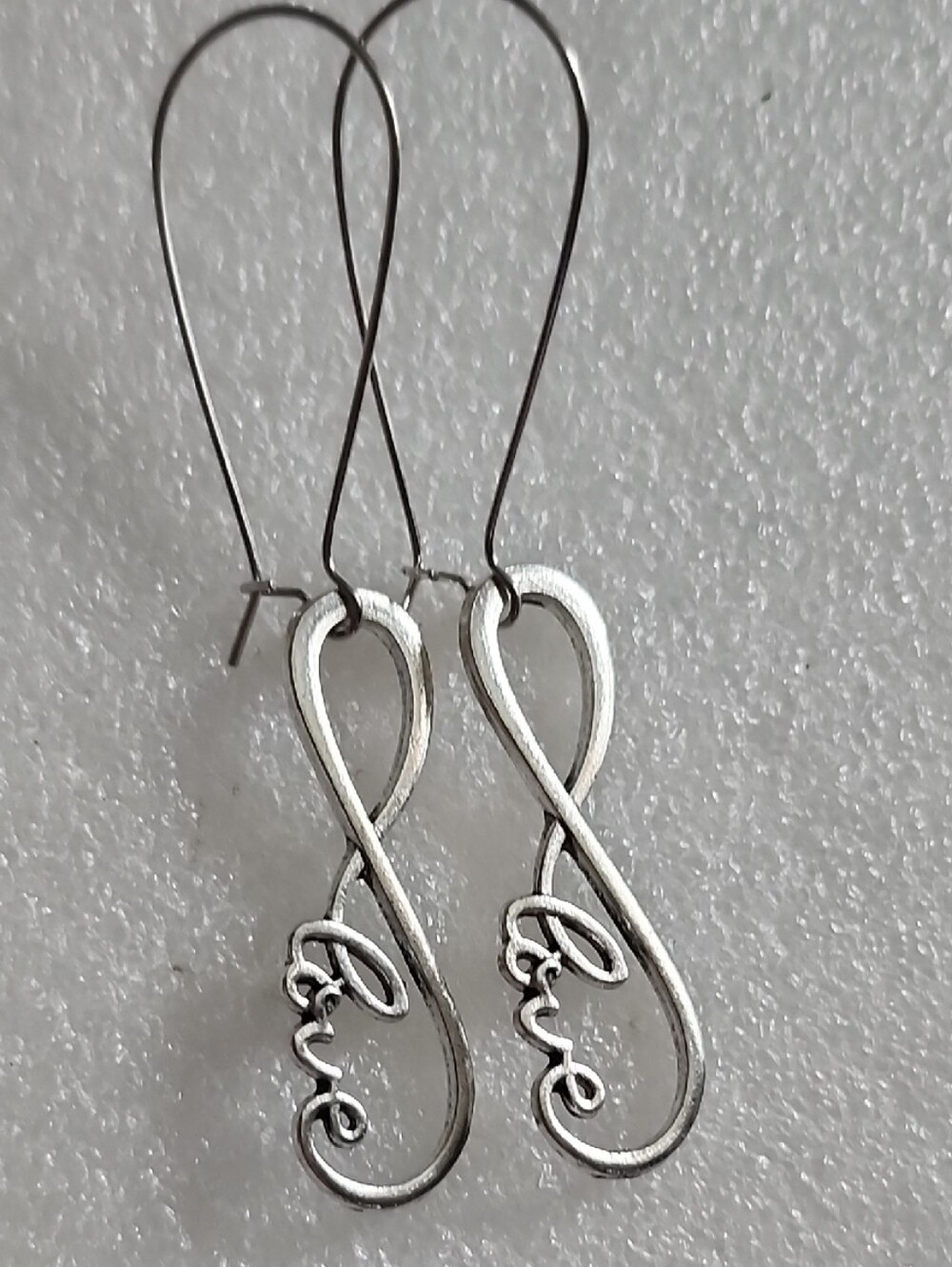 Hand Crafted Silver Infinity 'Love' Drop Earrings - Women Jewelry